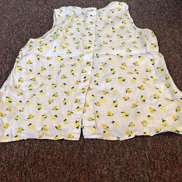 Cynthia rowley linen lemon blouse L - Picture 5 of 7